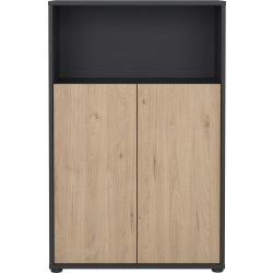 Small Officeline lav bogreol m/2 låger, grå/eg