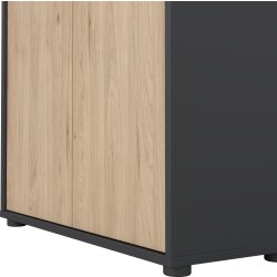 Small Officeline lav bogreol m/2 låger, grå/eg