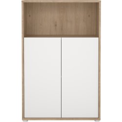 Small Officeline lav bogreol m/2 låger, hvid/eg