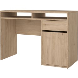 Small Officeline skrivebord 1 skab/1 skuffe, eg