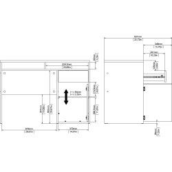 Small Officeline skrivebord 1 skab/1 skuffe, eg