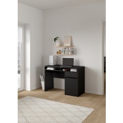 Small Officeline skrivebord 1 skab/1 skf, mat sort