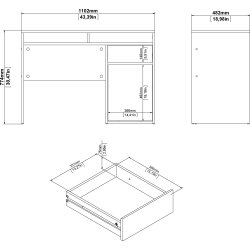 Small Officeline skrivebord 1 skab/1 skuffe, hvid
