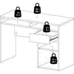 Small Officeline skrivebord 1 skab/1 skuffe, hvid