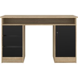 Small Officeline skrivebord 1 skab/3 skuf, eg/sort