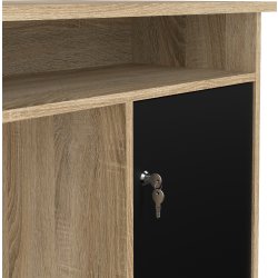 Small Officeline skrivebord 1 skab/3 skuf, eg/sort