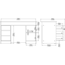 Small Officeline skrivebord 1 skab/3 skuf, eg/sort