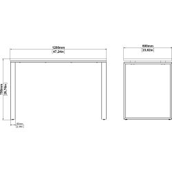Small Officeline skrivebord 120x60 cm, eg/hvid