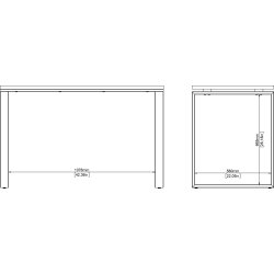 Small Officeline skrivebord 120x60 cm, eg/hvid