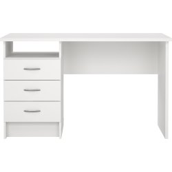 Small Officeline skrivebord 3 skuffer håndt., hvid