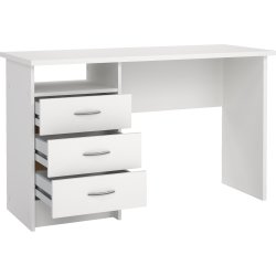 Small Officeline skrivebord 3 skuffer håndt., hvid