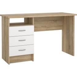 Small Officeline skrivebord 3 skuffer hnd, eg/hvid