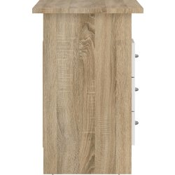 Small Officeline skrivebord 3 skuffer hnd, eg/hvid