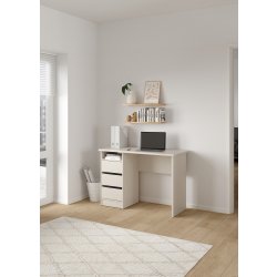 Small Officeline skrivebord 3 skuffer, gråbeige