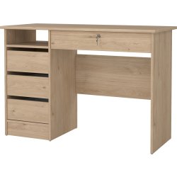 Small Officeline skrivebord 4 skuffer/1 lås, eg