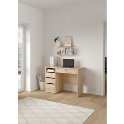 Small Officeline skrivebord 4 skuffer/1 lås, eg