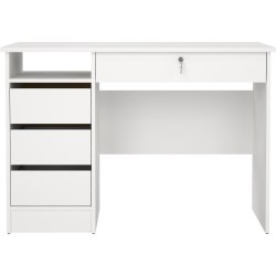 Small Officeline skrivebord 4 skuffer/1 lås, hvid