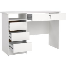 Small Officeline skrivebord 4 skuffer/1 lås, hvid