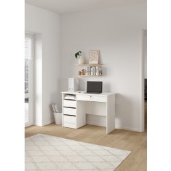 Small Officeline skrivebord 4 skuffer/1 lås, hvid