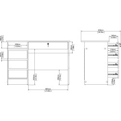 Small Officeline skrivebord 4 skuffer/1 lås, hvid