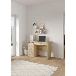 Small Officeline skrivebord 5 skuffer/1 lås, eg