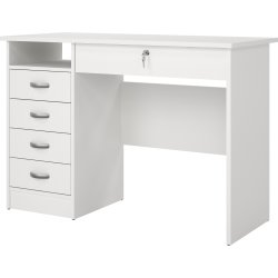 Small Officeline skrivebord 5 skuffer/1 lås, hvid