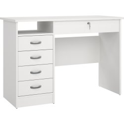 Small Officeline skrivebord 5 skuffer/1 lås, hvid