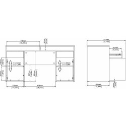 Small Officeline skrivebord m/overdel, hvid