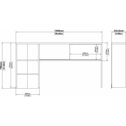 Small Officeline skrivebord m/overdel, hvid
