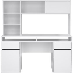 Small Officeline skrivebord m/overdel, hvid