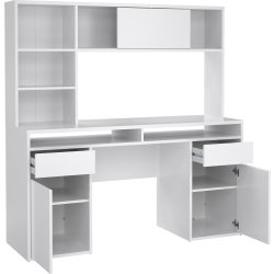 Small Officeline skrivebord m/overdel, hvid