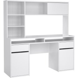 Small Officeline skrivebord m/overdel, hvid