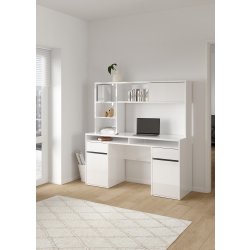 Small Officeline skrivebord m/overdel, hvid