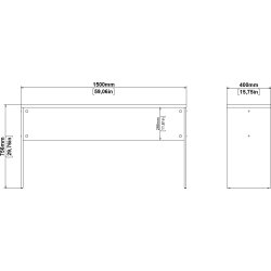 Small Officeline udvid.skrivebord 150x40 cm, hvid