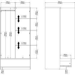Coreline garderobeskab 2 døre/1 skuffe, højg. hvid