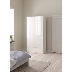 Coreline garderobeskab 2 døre/1 skuffe, højg. hvid