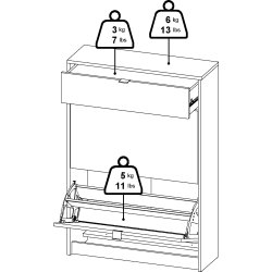 Coreline skoskab 2 låger/1 skuffe, hvid