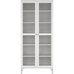 Serveline vitrineskab 2 døre, hvid