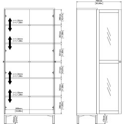 Serveline vitrineskab 2 døre, hvid