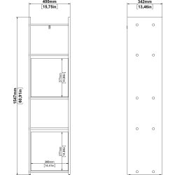 Small Officeline høj bogreol m/2 døre, eg