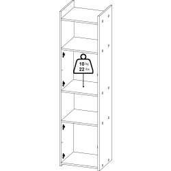 Small Officeline høj bogreol m/2 døre, eg