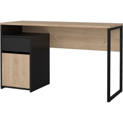 Small Officeline skrivebord 1 skab/1 skf, eg/sort