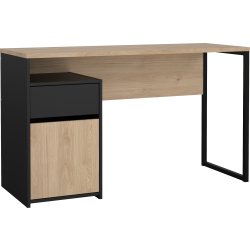 Small Officeline skrivebord 1 skab/1 skf, eg/sort