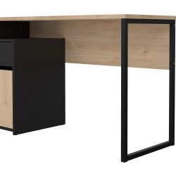 Small Officeline skrivebord 1 skab/1 skf, eg/sort