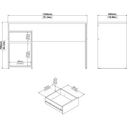 Small Officeline skrivebord 1 skab/1 skf, eg/sort
