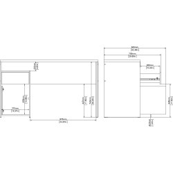 Small Officeline skrivebord 1 skab/1 skf, eg/sort