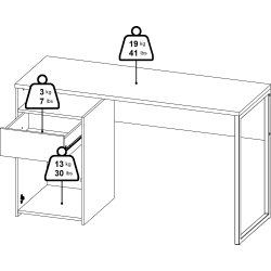 Small Officeline skrivebord 1 skab/1 skf, eg/sort