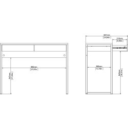 Small Officeline skrivebord 2 skuffer, hvid
