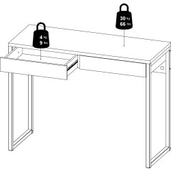 Small Officeline skrivebord 2 skuffer, hvid