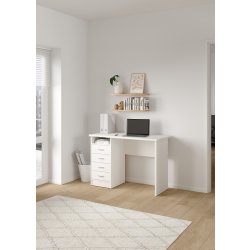 Small Officeline skrivebord 4 skuffer, hvid